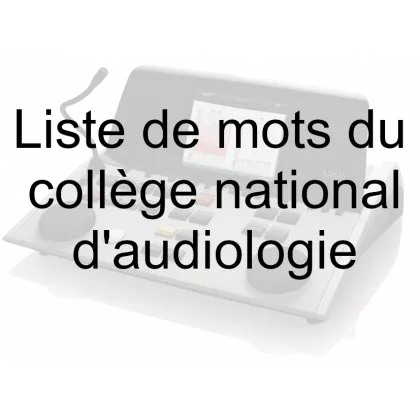 Clé USB avec liste de mots du collège National d'audiologie pour Interacoustics