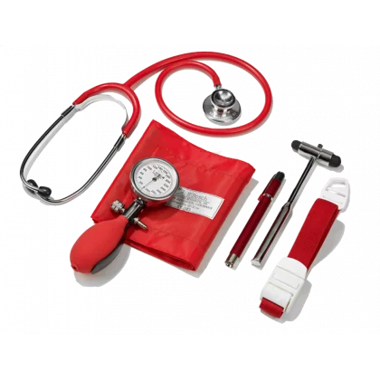 Set Diagnostic complet (tensiometre, stethoscope, marteau de Buck, garrot, lampe-stylo)